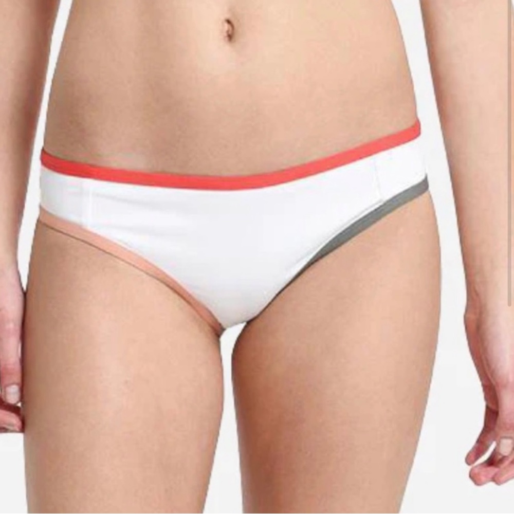 NWT - Tavek Jayden Full Swim Bottom Color Blocked White/Hibiscus